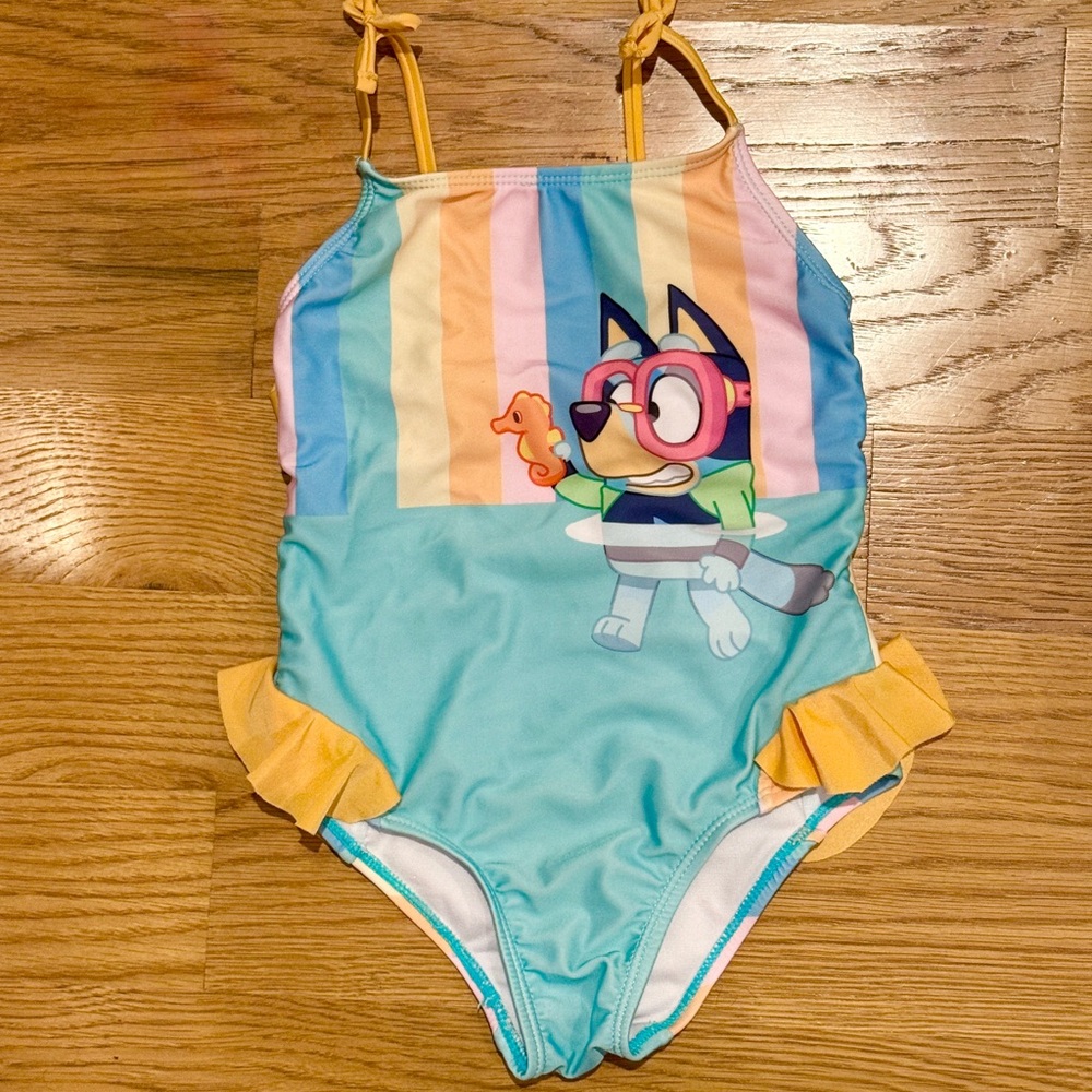 5T Bluey one piece strappy one-piece swimsuit